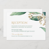 植物モダンの緑の素朴な結婚披露宴 招待状 (正面/裏面)