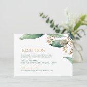 植物モダンの緑の素朴な結婚披露宴 招待状 (スタンド正面)
