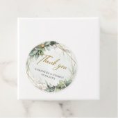 植物モダンの緑の葉の金ゴールドフレ結婚ーム フェイバータグ (インサイチュ)