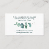 植物モダンエレガント植物植樹ユーカリ 名刺 (裏面)