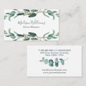 植物モダンエレガント植物植樹ユーカリ 名刺 (正面/裏面)