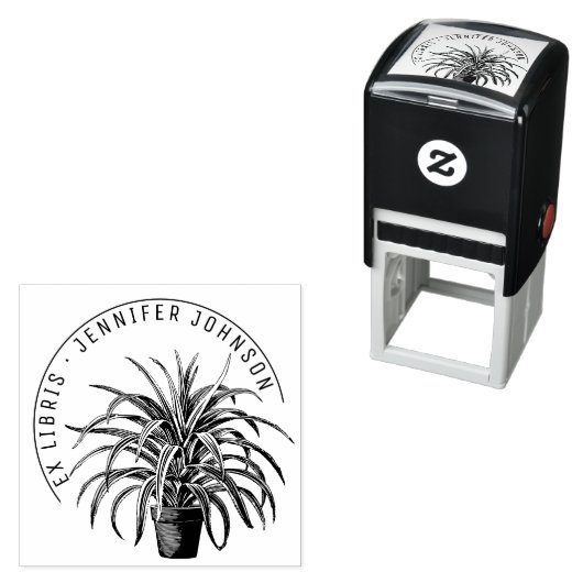 植物モダンポット植物図書室図書室図書室 セルフインキングスタンプ (インサイチュ)
