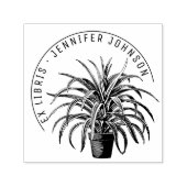 植物モダンポット植物図書室図書室図書室 セルフインキングスタンプ (デザイン)