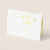 植物モダン学の母の日、金ゴールドビの野草 箔カード (正面)