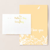 植物モダン学の母の日、金ゴールドビの野草 箔カード (ディスプレー)