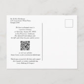 植物モダン学用緑色QRコード写真結婚ズ  案内ポストカード (裏面)