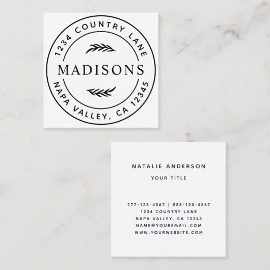 植物モダン学葉  スクエア名刺 (正面/裏面)