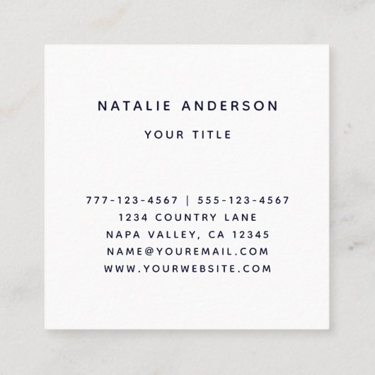 植物モダン学葉  スクエア名刺 (裏面)