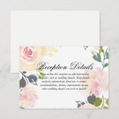 植物モダン エレガント フラワー ウェディング レセプションの詳細 エンクロージャーカード (正面/裏面)