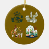 植物ユニーク愛好家への贈り物を販売 セラミックオーナメント (正面)