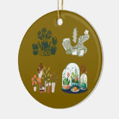 植物ユニーク愛好家への贈り物を販売 セラミックオーナメント (左)