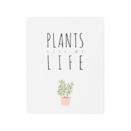 植物ライフトレンディーグラフィックとタイポグラフィ メタルプリント