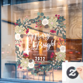 植物リースメリー兼ブライトストア ウィンドウサイン (カフェ窓)