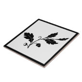 植物リーフドーン自然フローラ白黒 タイル (側面)