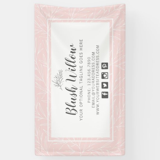 植物リーフブランチモダン赤面ミニマリスト 横断幕 (縦)