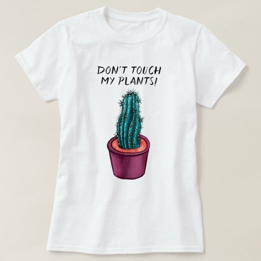 植物レディおもしろいガーデナーサボテン多肉植物 Tシャツ (デザイン正面)