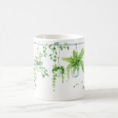 植物レディーウォーターの色パーソナライズされた名 コーヒーマグカップ (中央)