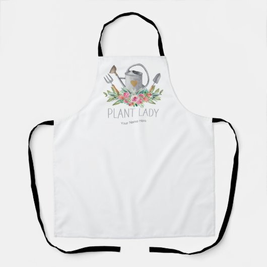 植物レディーボホウォーターの色のユーモア庭師 エプロン (正面)