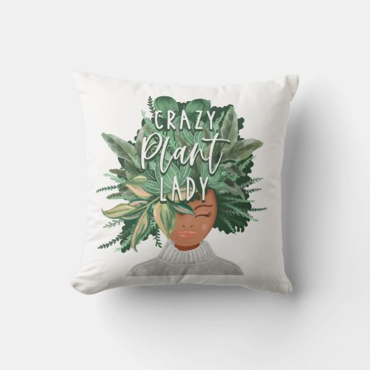 植物レディ熱狂するおもしろい水彩植物レディヘアド クッション (正面)