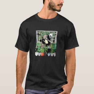 植物レディ熱狂するスケルトン植物ママ植物パパガー Tシャツ