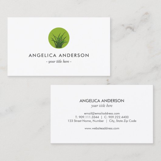 植物ロゴ-ロー気にン 名刺 (正面/裏面)