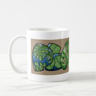 植物ワードアート コーヒーマグカップ