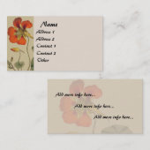 植物ヴィンテージナスターチウムフローラ名刺 名刺 (正面/裏面)