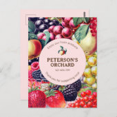 植物ヴィンテージ フルーツ ローカル ファーマー ラベル ポストカード (正面/裏面)