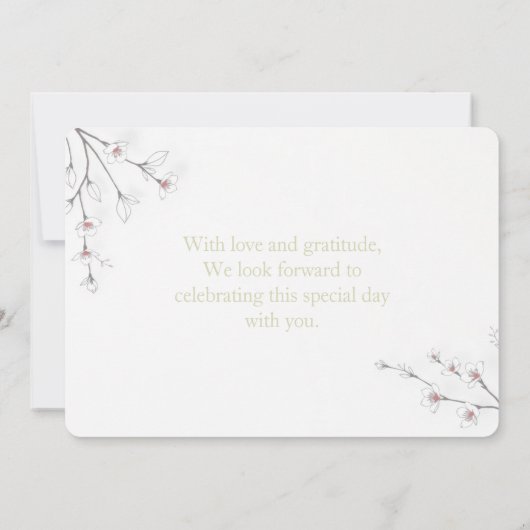 植物予算結婚の 招待状 (裏面)