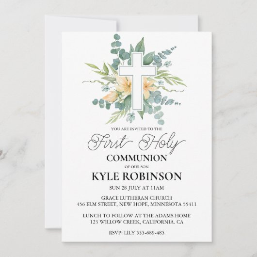 植物交代第一聖体招待状 招待状 (正面)