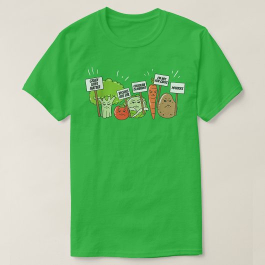 植物保護プラントダイエットおもしろい野菜 Tシャツ (デザイン正面)
