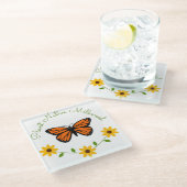 植物先住民ミルクウィード(昆虫)オオカバマダラ、モナークコースター ガラスコースター (アングル)