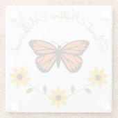 植物先住民ミルクウィード(昆虫)オオカバマダラ、モナークコースター ガラスコースター (裏面)