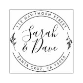 植物円形結婚のスクリプト差出人住所 ラバースタンプ (インプリント)