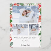 植物写真のホリデーカード 箔シーズンカード (裏面)