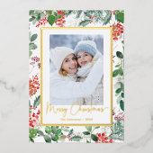 植物写真のホリデーカード（金箔仕上げ） 箔シーズンカード (正面)