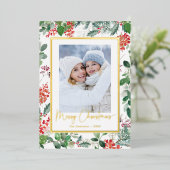 植物写真のホリデーカード（金箔仕上げ） 箔シーズンカード (立ち正面)