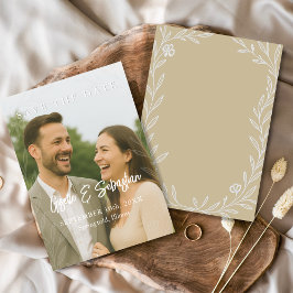 植物写真エレガントロマンチックな台本 セーブザデート