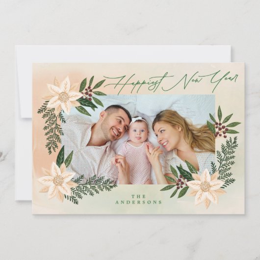 植物写真フレーム新年 シーズンカード (正面)