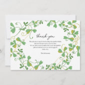 植物写真モダンコラージュ春ベビーシャワー サンキューカード (裏面)