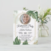 植物写真モダン退職パーティの招待状 招待状 (スタンド正面)