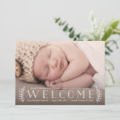 植物写真素朴生誕発表 案内状 (スタンド正面)