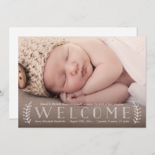 植物写真素朴生誕発表 案内状 (正面/裏面)