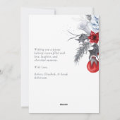 植物写真赤と白クリスマスカード シーズンカード (裏面)