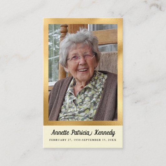 植物写真追悼式祈りの言葉カード 名刺 (正面)