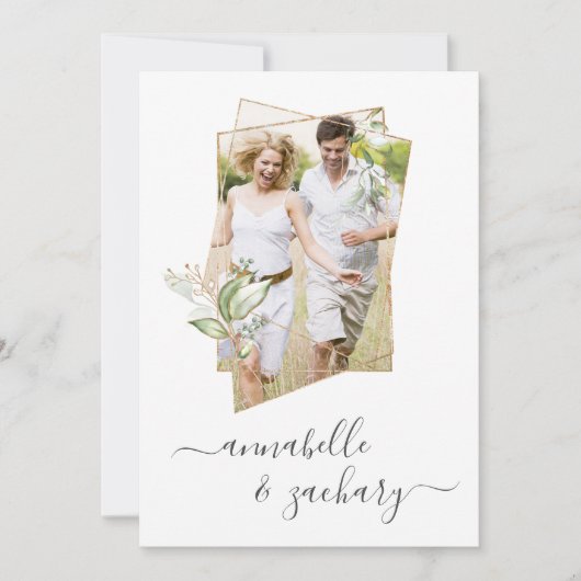 *~* 植物写真 + RSVP + QRコード AR6 ウェディング インビ 招待状 (正面)