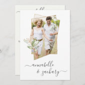 *~* 植物写真 + RSVP + QRコード AR6 ウェディング インビ 招待状 (正面/裏面)