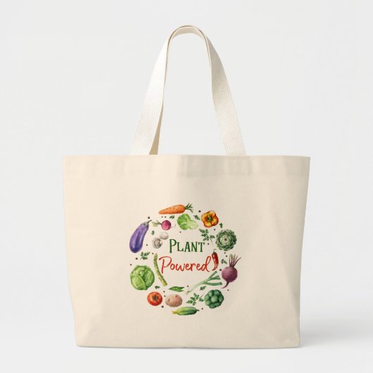 植物動力のデザイン ラージトートバッグ (正面)