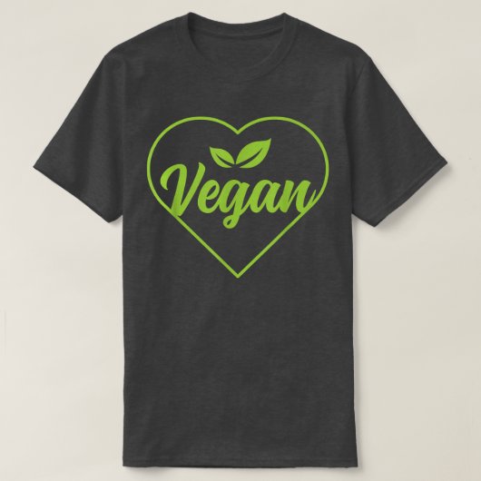 植物動揺してベースの草食植物ビーガンハートベジェ Tシャツ (デザイン正面)