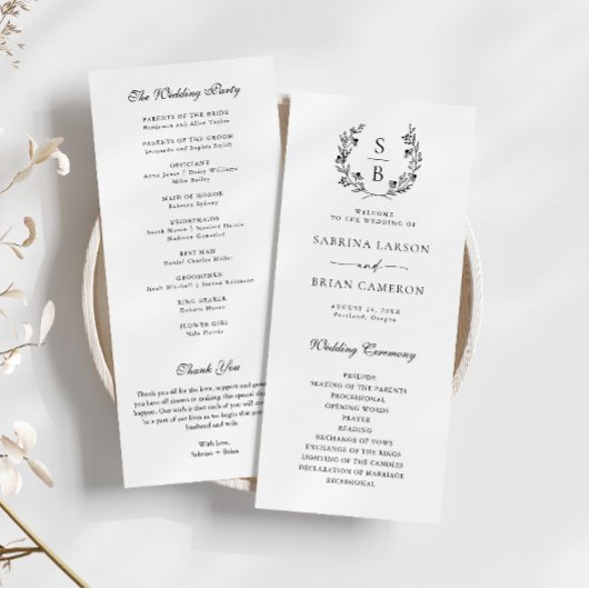 植物単図リース白黒プログラムカード メニュー